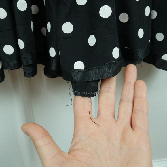 Vintage Small Dress Polka Dot Fit Flare 90s Retro Rockabilly Preppy Midi Punk - Picture 5 of 11
